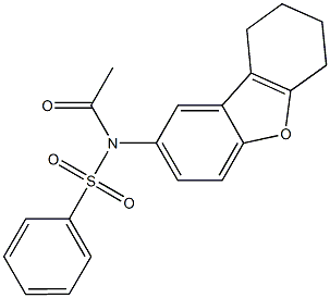 N-acetyl-N-(6,7,8,9-tetrahydrodibenzo[b,d]furan-2-yl)benzenesulfonamide Structure
