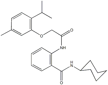 N-cyclohexyl-2-{[(2-isopropyl-5-methylphenoxy)acetyl]amino}benzamide Struktur