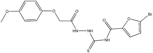 5-bromo-N-({2-[(4-methoxyphenoxy)acetyl]hydrazino}carbothioyl)-2-furamide Structure