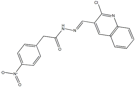 N'-[(2-chloro-3-quinolinyl)methylene]-2-{4-nitrophenyl}acetohydrazide,,结构式