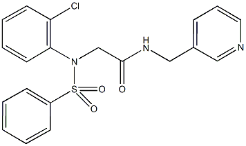 2-[2-chloro(phenylsulfonyl)anilino]-N-(3-pyridinylmethyl)acetamide 结构式