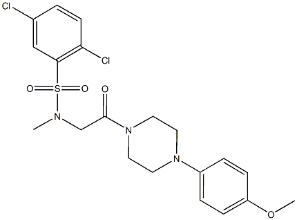 2,5-dichloro-N-{2-[4-(4-methoxyphenyl)-1-piperazinyl]-2-oxoethyl}-N-methylbenzenesulfonamide Structure