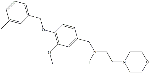 N-{3-methoxy-4-[(3-methylbenzyl)oxy]benzyl}-N-[2-(4-morpholinyl)ethyl]amine 化学構造式