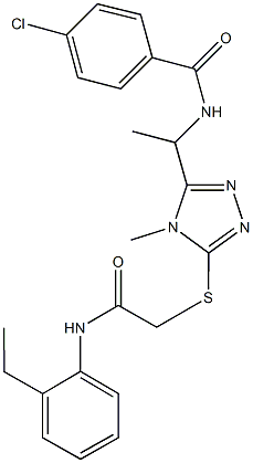 4-chloro-N-[1-(5-{[2-(2-ethylanilino)-2-oxoethyl]sulfanyl}-4-methyl-4H-1,2,4-triazol-3-yl)ethyl]benzamide