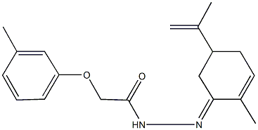 N'-(5-isopropenyl-2-methylcyclohex-2-en-1-ylidene)-2-(3-methylphenoxy)acetohydrazide Structure