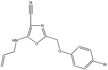 5-(allylamino)-2-[(4-bromophenoxy)methyl]-1,3-oxazole-4-carbonitrile Struktur