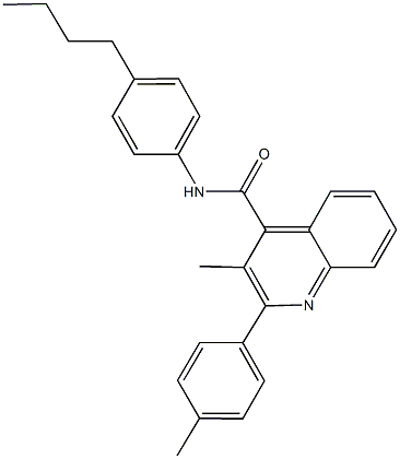 N-(4-butylphenyl)-3-methyl-2-(4-methylphenyl)-4-quinolinecarboxamide 化学構造式