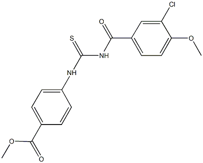 methyl 4-({[(3-chloro-4-methoxybenzoyl)amino]carbothioyl}amino)benzoate Struktur