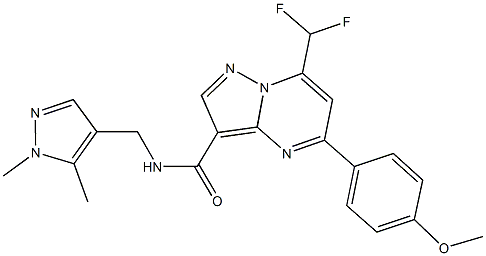 7-(difluoromethyl)-N-[(1,5-dimethyl-1H-pyrazol-4-yl)methyl]-5-(4-methoxyphenyl)pyrazolo[1,5-a]pyrimidine-3-carboxamide Struktur