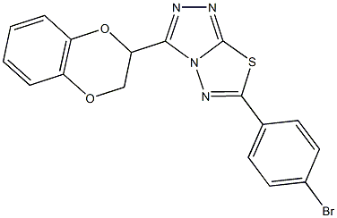 6-(4-bromophenyl)-3-(2,3-dihydro-1,4-benzodioxin-2-yl)[1,2,4]triazolo[3,4-b][1,3,4]thiadiazole Struktur