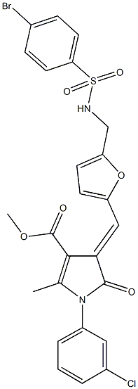  methyl 4-{[5-({[(4-bromophenyl)sulfonyl]amino}methyl)-2-furyl]methylene}-1-(3-chlorophenyl)-2-methyl-5-oxo-4,5-dihydro-1H-pyrrole-3-carboxylate