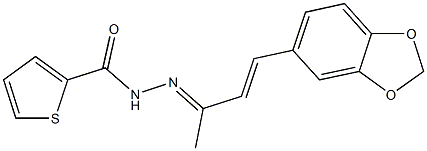 N'-[3-(1,3-benzodioxol-5-yl)-1-methyl-2-propenylidene]-2-thiophenecarbohydrazide Structure