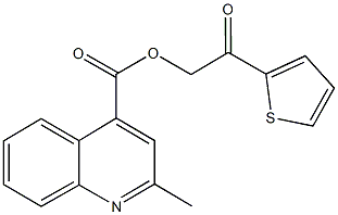 2-oxo-2-(2-thienyl)ethyl 2-methyl-4-quinolinecarboxylate 化学構造式