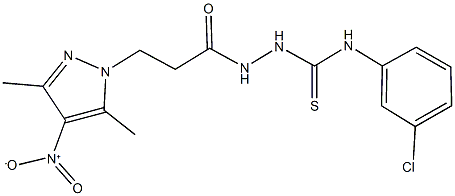 N-(3-chlorophenyl)-2-(3-{4-nitro-3,5-dimethyl-1H-pyrazol-1-yl}propanoyl)hydrazinecarbothioamide Structure