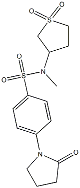 N-(1,1-dioxidotetrahydro-3-thienyl)-N-methyl-4-(2-oxo-1-pyrrolidinyl)benzenesulfonamide 结构式