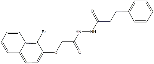 2-[(1-bromo-2-naphthyl)oxy]-N'-(3-phenylpropanoyl)acetohydrazide,,结构式