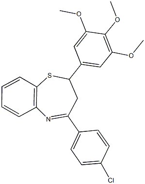 4-(4-chlorophenyl)-2-(3,4,5-trimethoxyphenyl)-2,3-dihydro-1,5-benzothiazepine Structure