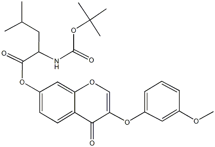 3-(3-methoxyphenoxy)-4-oxo-4H-chromen-7-yl 2-[(tert-butoxycarbonyl)amino]-4-methylpentanoate Structure