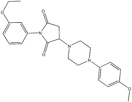 1-(3-ethoxyphenyl)-3-[4-(4-methoxyphenyl)-1-piperazinyl]-2,5-pyrrolidinedione 化学構造式