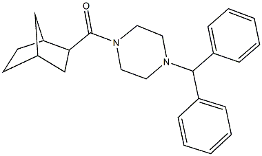 1-benzhydryl-4-(bicyclo[2.2.1]hept-2-ylcarbonyl)piperazine,,结构式