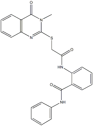 2-({[(3-methyl-4-oxo-3,4-dihydro-2-quinazolinyl)sulfanyl]acetyl}amino)-N-phenylbenzamide Structure