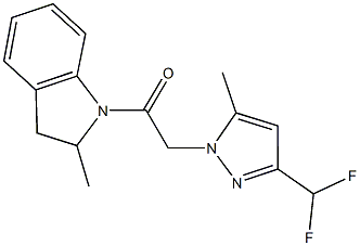 1-{[3-(difluoromethyl)-5-methyl-1H-pyrazol-1-yl]acetyl}-2-methylindoline