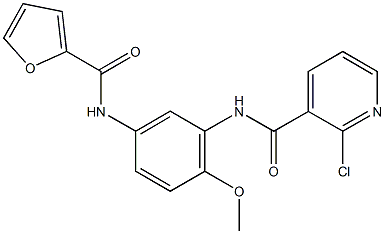 2-chloro-N-[5-(2-furoylamino)-2-methoxyphenyl]nicotinamide,,结构式