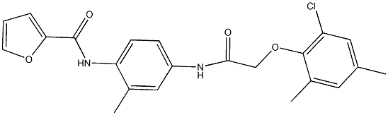 N-(4-{[(2-chloro-4,6-dimethylphenoxy)acetyl]amino}-2-methylphenyl)-2-furamide 结构式