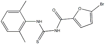 N-(5-bromo-2-furoyl)-N'-(2,6-dimethylphenyl)thiourea 化学構造式