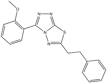 methyl 2-[6-(2-phenylethyl)[1,2,4]triazolo[3,4-b][1,3,4]thiadiazol-3-yl]phenyl ether Struktur
