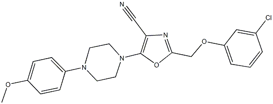2-[(3-chlorophenoxy)methyl]-5-[4-(4-methoxyphenyl)-1-piperazinyl]-1,3-oxazole-4-carbonitrile,,结构式