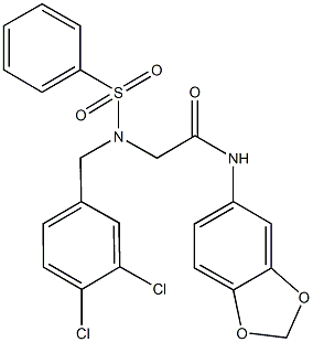 N-(1,3-benzodioxol-5-yl)-2-[(3,4-dichlorobenzyl)(phenylsulfonyl)amino]acetamide Structure