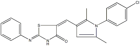 5-{[1-(4-chlorophenyl)-2,5-dimethyl-1H-pyrrol-3-yl]methylene}-2-(phenylimino)-1,3-thiazolidin-4-one