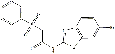 N-(6-bromo-1,3-benzothiazol-2-yl)-2-(phenylsulfonyl)acetamide Structure