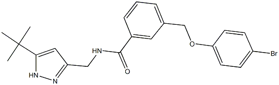 3-[(4-bromophenoxy)methyl]-N-[(5-tert-butyl-1H-pyrazol-3-yl)methyl]benzamide Structure