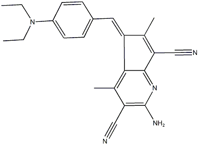 2-amino-5-[4-(diethylamino)benzylidene]-4,6-dimethyl-5H-cyclopenta[b]pyridine-3,7-dicarbonitrile Structure