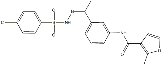 N-(3-{N-[(4-chlorophenyl)sulfonyl]ethanehydrazonoyl}phenyl)-2-methyl-3-furamide 化学構造式