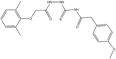 N-({2-[(2,6-dimethylphenoxy)acetyl]hydrazino}carbothioyl)-2-(4-methoxyphenyl)acetamide