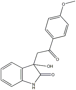 3-hydroxy-3-[2-(4-methoxyphenyl)-2-oxoethyl]-1,3-dihydro-2H-indol-2-one,,结构式