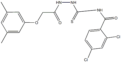 2,4-dichloro-N-({2-[(3,5-dimethylphenoxy)acetyl]hydrazino}carbothioyl)benzamide 化学構造式
