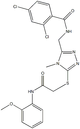 2,4-dichloro-N-[(5-{[2-(2-methoxyanilino)-2-oxoethyl]thio}-4-methyl-4H-1,2,4-triazol-3-yl)methyl]benzamide Structure