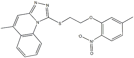 1-[(2-{2-nitro-5-methylphenoxy}ethyl)sulfanyl]-5-methyl[1,2,4]triazolo[4,3-a]quinoline Structure