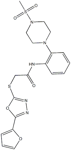 2-{[5-(2-furyl)-1,3,4-oxadiazol-2-yl]sulfanyl}-N-{2-[4-(methylsulfonyl)-1-piperazinyl]phenyl}acetamide