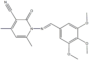 4,6-dimethyl-2-oxo-1-[(3,4,5-trimethoxybenzylidene)amino]-1,2-dihydropyridine-3-carbonitrile Structure