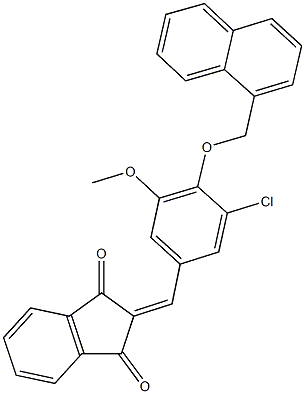 2-[3-chloro-5-methoxy-4-(1-naphthylmethoxy)benzylidene]-1H-indene-1,3(2H)-dione