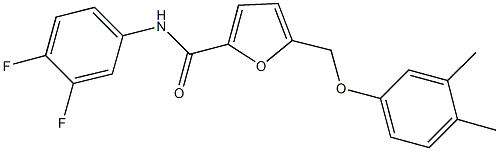 N-(3,4-difluorophenyl)-5-[(3,4-dimethylphenoxy)methyl]-2-furamide 化学構造式