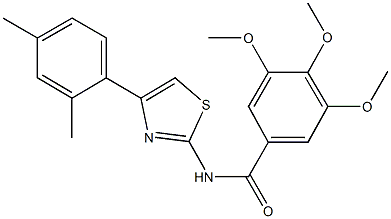 N-[4-(2,4-dimethylphenyl)-1,3-thiazol-2-yl]-3,4,5-trimethoxybenzamide 结构式