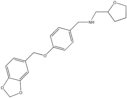 N-[4-(1,3-benzodioxol-5-ylmethoxy)benzyl]-N-(tetrahydro-2-furanylmethyl)amine,,结构式