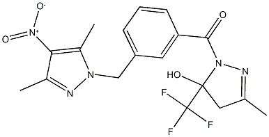  1-[3-({4-nitro-3,5-dimethyl-1H-pyrazol-1-yl}methyl)benzoyl]-3-methyl-5-(trifluoromethyl)-4,5-dihydro-1H-pyrazol-5-ol