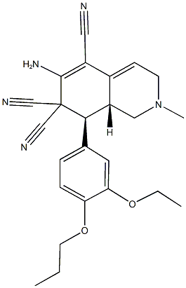 6-amino-8-(3-ethoxy-4-propoxyphenyl)-2-methyl-2,3,8,8a-tetrahydro-5,7,7(1H)-isoquinolinetricarbonitrile